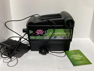 Lot 326  
            Chesterfield SR45 - Parcel Delivery Only 

                
BLAGDO MIDIPOND 20000 POND FILTER WITH AN 18W UVC (LOCATION: K2)