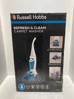 Lot 327  
            Chesterfield SR45 - Parcel Delivery Only 

                
RUSSELL HOBBS REFRESH & CLEAN CARPET WASHER RHCC5001 (LOCATION: K3)