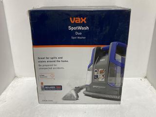 Lot 352  
            Chesterfield SR45 - Parcel Delivery Only 

                
VAX SPOTWASH DUO SPOT WASHER CDCW-CSXA (LOCATION: K3)