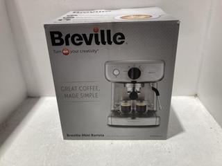 Lot 437  
            Chesterfield SR45 - Parcel Delivery Only 

                
BREVILLE MINI BARISTA COFFEE MACHINE ORIGINAL RRP-£200 (LOCATION: K7)