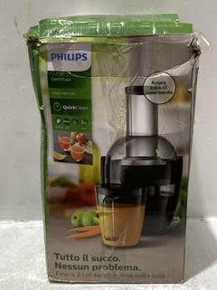 Lot 502  
            Chesterfield SR45 - Parcel Delivery Only 

                
PHILIPS CENTRIFUGAL JUICER (LOCATION: K10)
