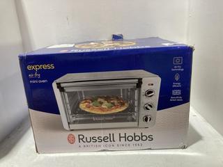 Lot 512  
            Chesterfield SR45 - Parcel Delivery Only 

                
RUSSELL HOBBS EXPRESS AIR FRY MINI OVEN ORIGINAL RRP-£100 (LOCATION: K10)