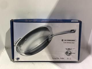 Lot 524  
            Chesterfield SR45 - Parcel Delivery Only 

                
LE CREUSET 3-PLY STAINLESS STEEL FRYING PAN ORIGINAL RRP-Â£120 (LOCATION: J1)