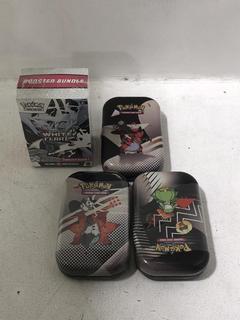 Lot 537  
            Chesterfield SR45 - Parcel Delivery Only 

                
4 X ASSORTED POKEMON TCG ITEMS TO INCLUDE POKEMON WHITE FLARE BOOSTER BUNDLE (LOC...