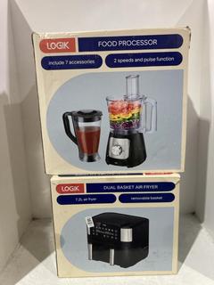 Lot 603  
            Chesterfield SR45 - Parcel Delivery Only 

                
LOGIK DIGITAL DUAL AIR FRYER TO INCLUDE LOGIK FOOD PROCESSOR (LOCATION: J3)