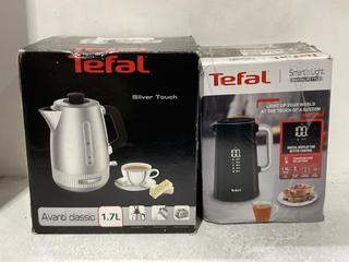Lot 606  
            Chesterfield SR45 - Parcel Delivery Only 

                
TEFAL AVANTI CLASSIC 1.7L KETTLE TO INCLUDE TEFAL SMART N LIGHT DIGITAL KETTLE (L...