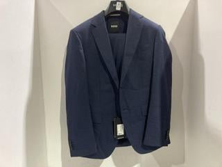 Lot 618  
            Chesterfield SR45 - Parcel Delivery Only 

                
DARK BLUE HUGO BOSS SUIT JACKET AND TROUSERS UK 48 FOR BOTH ITEMS OF THE SUIT (LO...