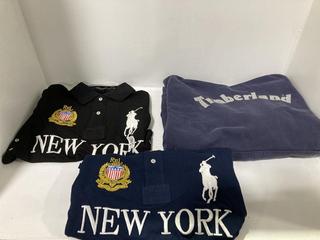 Lot 676  
            Chesterfield SR45 - Parcel Delivery Only 

                
3 X ASSORTED CLOTHING ITEMS TO INCLUDE POLO RALPH LAUREN SLIM FIT POLO SHIRT (LOC...