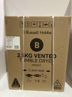 Lot 680  
            Chesterfield SR45 - Parcel Delivery Only 

                
RUSSELL HOBBS 2.5KG VENTED TUMBLE DRYER ORIGINAL RRP-£190 (LOCATION: J6)