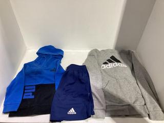 Lot 681  
            Chesterfield SR45 - Parcel Delivery Only 

                
4 X ASSORTED CHILDREN CLOTHING ITEMS TO INCLUDE GRAY ADIDAS HOODIE 9-10Y (LOCATIO...