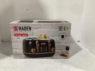 Lot 861  
            Chesterfield SR45 - Parcel Delivery Only 

                
HADEN HERITAGE TOASTER 4 SLICE (LOCATION: I2)