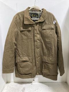 Lot 879  
            Chesterfield SR45 - Parcel Delivery Only 

                
BARBOUR WATERPROOF AND BREATHABLE LIGHT BROWN LARGE COAT (LOCATION: I3)