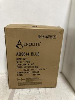 Lot 898  
            Chesterfield SR45 - Parcel Delivery Only 

                
AEROLITE BLUE 22" WHEELED SUITCASE (LOCATION: I4)