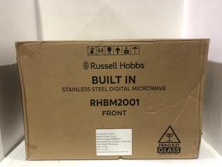 Lot 912  
            Chesterfield SR45 - Parcel Delivery Only 

                
RUSSELL HOBBS BUILT IN STAINLESS STEEL DIGITAL MICROWAVE RHDM2001 ORIGINAL RRP-£1...