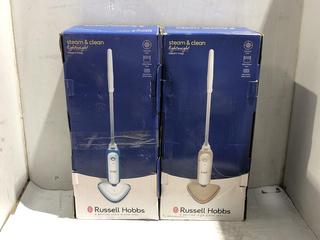 Lot 91  
            Chesterfield SR45 - Parcel Delivery Only 

                
2 X RUSSELL HOBBS RHSM1001BP-G STEAM & CLEAN STEAM MOP (LOCATION: L6)