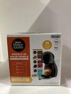 Lot 929  
            Chesterfield SR45 - Parcel Delivery Only 

                
NESCAFE DOLCE GUSTO PICCOLO XS VALUE BUNDLE (LOCATION: I5)