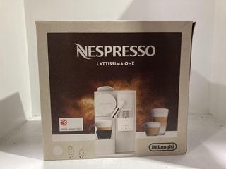 Lot 931  
            Chesterfield SR45 - Parcel Delivery Only 

                
NESPRESSO LATISSIMA ONE COFFEE MACHINE ORIGINAL RRP-£180 (LOCATION: I5)