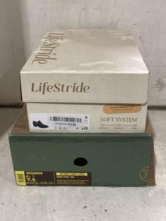 Lot 1014  
            Chesterfield SR44 - Parcel Delivery Only 

                
LIFESTRIDE SHOES IN BLACK SIZE 5.5 UK TO INCLUDE ROPER SHORT STUFF - TAN SHOES SI...