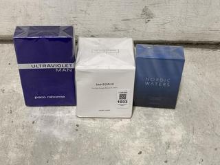 Lot 1033  
            Chesterfield SR44 - Parcel Delivery Only 

                
3 X ASSORTED ITEMS TO INCLUDE SANTORINI SEA SALT AND ORANGE BLOSSOM AND AMBER LUX...