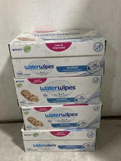 Lot 1051  
            Chesterfield SR44 - Parcel Delivery Only 

                
4 X WATERWIPES SENSITIVE NEWBORN BABIES 99.9% WATER 6 PACK 360 WIPES - EXP 01/27 ...