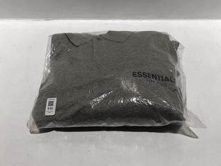Lot 111  
            Chesterfield SR44 - Parcel Delivery Only 

                
FEAR OF GOD ESSENTIALS LONG SLEEVED FLEECE POLO IN HEATHER GREY SIZE XL - ORIGINA...