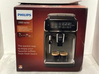 Lot 1249  
            Chesterfield SR44 - Parcel Delivery Only 

                
PHILIPS 3300 SERIES AUTOMATIC ESPRESSO MACHINE - ORIGINAL RRP £546 (LOCATION: I8)