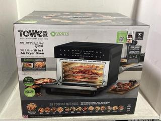 Lot 1256  
            Chesterfield SR44 - Parcel Delivery Only 

                
TOWER PLATINUM XPRESS 18 LITRE AIRFRYER OVEN - ORIGINAL RRP £238 (LOCATION: I8)