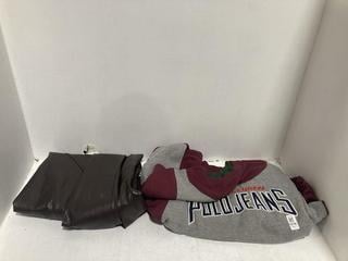 Lot 1278  
            Chesterfield SR44 - Parcel Delivery Only 

                
RALPH LAUREN POLO JEANS SWEATER IN GREY/RED SIZE M TO INCLUDE MONSOON SKIRT IN CH...