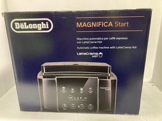 Lot 1349  
            Chesterfield SR44 - Parcel Delivery Only 

                
DELONGHI MAGNIFICA START COFFEE MACHINE ORIGINAL RRP- £320 (LOCATION: H4)