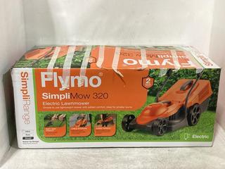 Lot 1390  
            Chesterfield SR44 - Parcel Delivery Only 

                
FLYMO - MODEL SIMPLI MOW 320- COLOUR- ORANGE/BLACK- ORGINAL ORIGINAL RRP £99 (LOC...