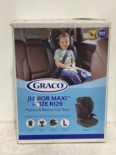 Lot 1395  
            Chesterfield SR44 - Parcel Delivery Only 

                
GRACO JUNIOR MAXI I-SIZE R129- HIGHBACK BOOSTER CAR SEAT- COLOUR MIDNIGHT (LOCATI...