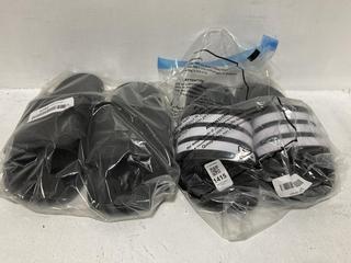 Lot 1415  
            Chesterfield SR44 - Parcel Delivery Only 

                
2X ASSORTED ITEMS TO INCLUDE ADIDAS BLACK AND WHITE STRIPED SLIDERS - ONE SIZE- A...