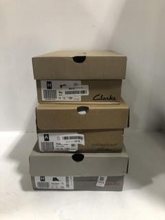 Lot 1434  
            Chesterfield SR44 - Parcel Delivery Only 

                
3 X ASSORTED CLARKS ADULTS SHOES TO INCLUDE CLARKS HAVISHAM PATENT SHOES IN BLACK...