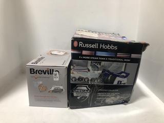 Lot 1474  
            Chesterfield SR44 - Parcel Delivery Only 

                
BREVILLE DIAMOND XPRESS STEAM IRON TO INCLUDE RUSSELL HOBBS STEAM POWER STEAM GEN...