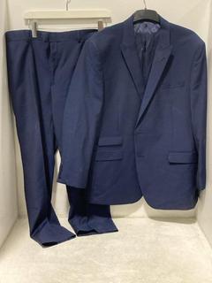 Lot 1588  
            Chesterfield SR44 - Parcel Delivery Only 

                
BLUE FELLINI TALOIRED STYLE SUIT JACKET AND MATCHING TROUSERS (LOCATION: G4)