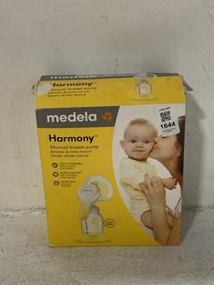 Lot 1644  
            Chesterfield SR44 - Parcel Delivery Only 

                
MEDELA HARMONY MANUAL BREAST PUMP (LOCATION: G5)
