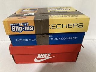 Lot 1679  
            Chesterfield SR44 - Parcel Delivery Only 

                
NIKE AIR MAX 95 TT TRAINERS IN GREY/WHITE/BLACK SIZE 8 TO INCLUDE SKECHERS HANDS ...