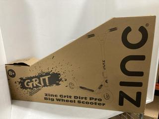 Lot 1729  
            Chesterfield SR44 - Parcel Delivery Only 

                
ZINC GRIT DIRT PRO BIG WHEEL SCOOTER (LOCATION: G7)