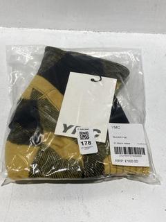 Lot 178  
            Chesterfield SR44 - Parcel Delivery Only 

                
YMC BUCKET HAT IN 01 BLACK YELLOW ONE SIZE - ORIGINAL RRP £160 (LOCATION: L7)