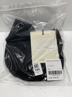 Lot 186  
            Chesterfield SR44 - Parcel Delivery Only 

                
STUDIO NICHOLSON TINI BEANIE BLACK ONE SIZE - ORIGINAL RRP £180 (LOCATION: L7)