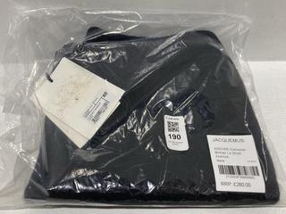 Lot 190  
            Chesterfield SR44 - Parcel Delivery Only 

                
JACQUEMUS SSENSE EXCLUSIVE MOHAIR LE SHORT ARANCIA IN BLACK SIZE 40 - ORIGINAL RR...