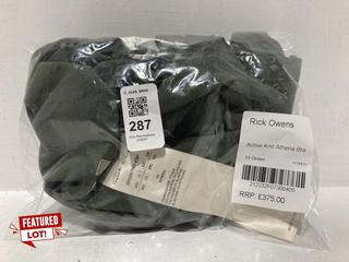 Lot 287  
            Chesterfield SR44 - Parcel Delivery Only 

                
RICK OWENS ACTIVE KNIT ATHENA BRA IN GREEN SIZE XXL - ORIGINAL RRP £375 (LOCATION...