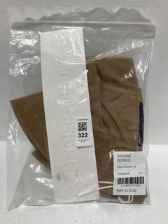 Lot 322  
            Chesterfield SR44 - Parcel Delivery Only 

                
SSENSE WORKS PATCH BUCKET HAT IN BROWN SIZE S - ORIGINAL RRP £125 (LOCATION: L8)