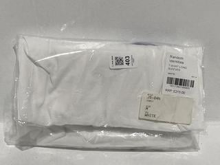 Lot 403  
            Chesterfield SR44 - Parcel Delivery Only 

                
RANDOM IDENTITIES T - SHIRT LONG SLEEVES IN WHITE SIZE M - ORIGINAL RRP £215 (LOC...