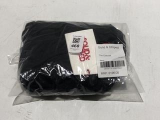 Lot 460  
            Chesterfield SR44 - Parcel Delivery Only 

                
SOLID AND STRIPED THE CLAUDIA IN BLACK SIZE S ORIGINAL RRP- £195 (LOCATION: L10)