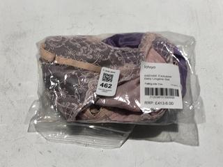 Lot 462  
            Chesterfield SR44 - Parcel Delivery Only 

                
ICHIYO EXCLUSIVE BABY LINGERIE SET IN PINK/PURPLE SIZE S ORIGINAL RRP- £413.60 (L...