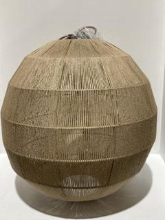 Lot 555  
            Chesterfield SR44 - Parcel Delivery Only 

                
NKUKU NILAVELI WOVEN JUTE SPHERE PENDANT (LOCATION: L12)