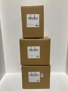 Lot 557  
            Chesterfield SR44 - Parcel Delivery Only 

                
3 X ASSORTED NKUKU ITEMS TO INCLUDE NKUKU CHAKAI WOOD & METAL FLUSH CEILING LIGHT...