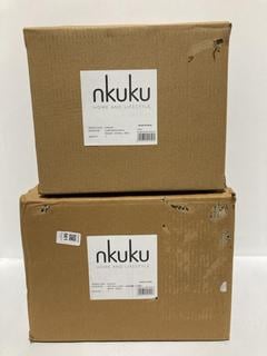 Lot 561  
            Chesterfield SR44 - Parcel Delivery Only 

                
2 X NKUKU ITEMS TO INCLUDE NKUKU NAR WALL LAMP - ANTIQUE BRASS - SMALL - ITEM NO....