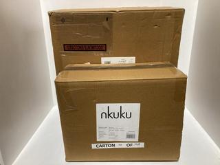 Lot 570  
            Chesterfield SR44 - Parcel Delivery Only 

                
2 X ASSORTED NKUKU ITEMS TO INCLUDE DRISANA MANGO WOOD BEDSIDE TABLE LAMP IN NATU...